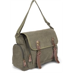 Tracolla vintage in policotone canvas verde militare personalizzato Q24319VM Tracolla vintage in policotone canvas verde militare personalizzato Q24319VM