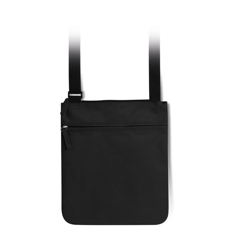 Tracolla in poliestere nero personalizzato Q24323N Tracolla in poliestere nero personalizzato Q24323N