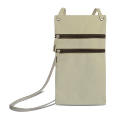 Tracolla porta documenti in poliestere beige personalizzato Q24331BE