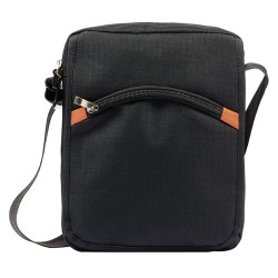 Tracolla in poliestere ribstop nero personalizzato Q24332N Tracolla in poliestere ribstop nero personalizzato Q24332N
