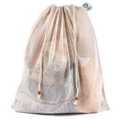 Sacca grande con rete in cotone organico personalizzato Q24337