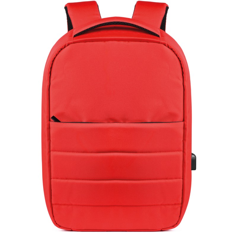 Zaino antitaccheggio in rpet rosso personalizzato Q24341R