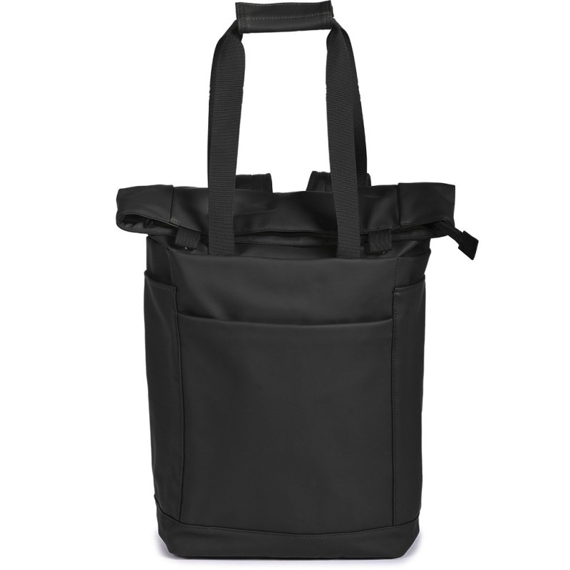 Zaino multiuso in pvc soft touch nero personalizzato Q24344N Zaino multiuso in pvc soft touch nero personalizzato Q24344N