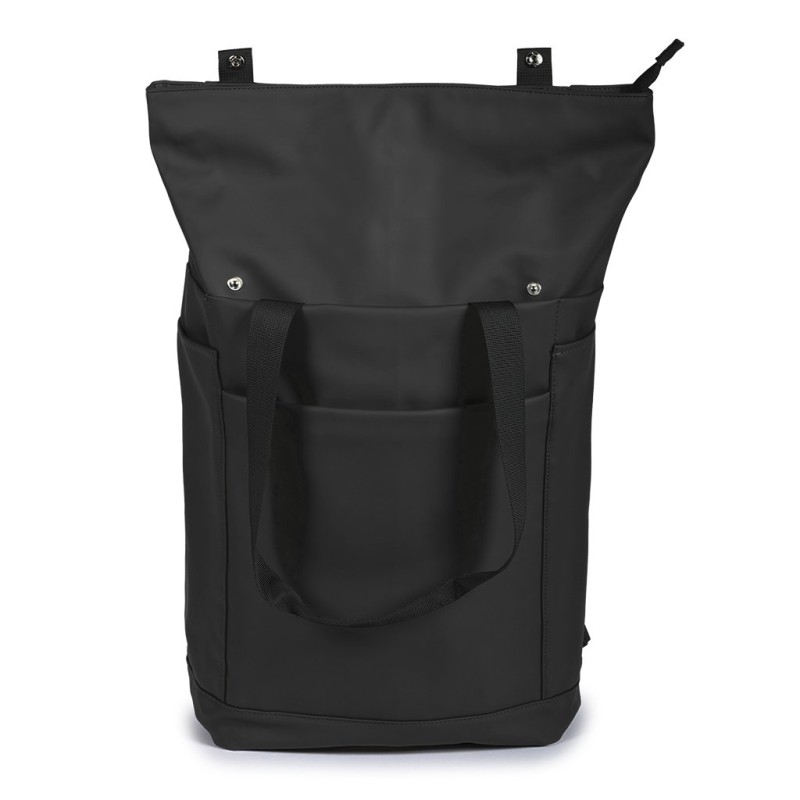 Zaino multiuso in pvc soft touch nero personalizzato Q24344N Zaino multiuso in pvc soft touch nero personalizzato Q24344N