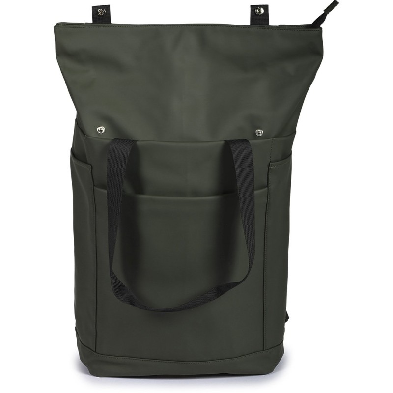 Zaino multiuso in pvc soft touch verde militare personalizzato Q24344VM
