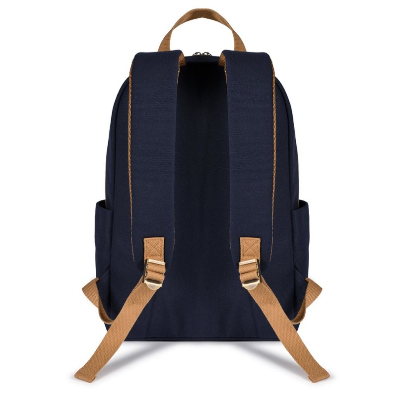 Zaino vintage in policotone canvas blu navy personalizzato Q24351NY