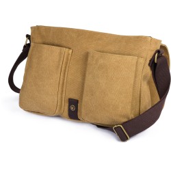 Tracolla vintage in policotone canvas kaki personalizzato Q24352KA Tracolla vintage in policotone canvas kaki personalizzato Q24352KA