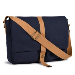 Tracolla vintage in policotone canvas blu navy personalizzato Q24352NY Tracolla vintage in policotone canvas blu navy personalizzato Q24352NY