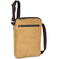 Borsello da spalla vintage in policotone canvas kaki personalizzato Q24353KA