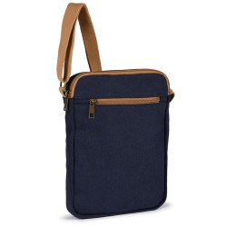 Borsello da spalla vintage in policotone canvas blu navy personalizzato Q24353NY