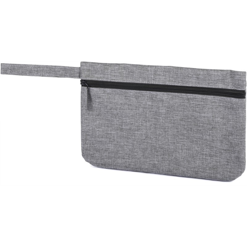 Busta porta documenti melange in poliestere grigio personalizzato Q24384GR
