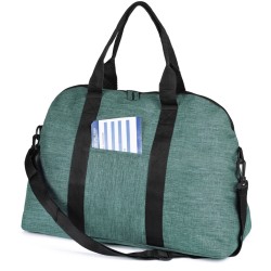 Borsa da viaggio melange in poliestere verde personalizzata Q24393V