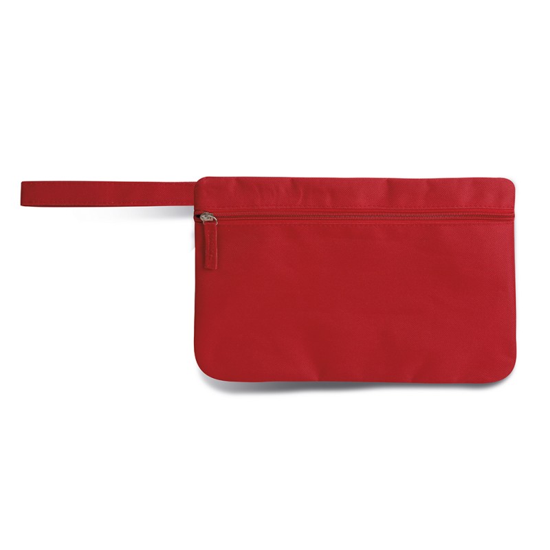Busta porta documenti in poliestere rosso personalizzato Q24402R