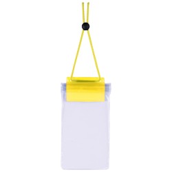 Porta cellulare impermeabile touch screen in pvc e poliestere giallo personalizzato Q24428G Porta cellulare impermeabile touch screen in pvc e poliestere giallo personalizzato Q24428G