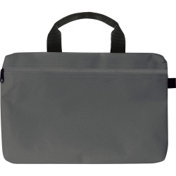 Borsa portadocumenti in poliestere grigia personalizzata Q24503GR