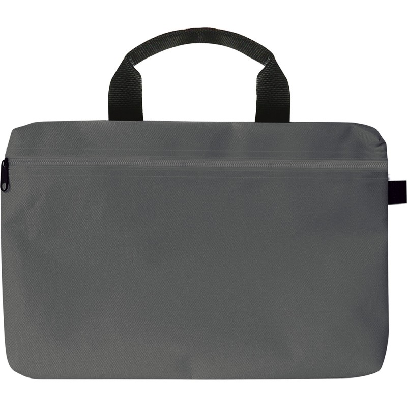 Borsa portadocumenti in poliestere grigia personalizzata Q24503GR