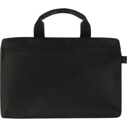 Borsa portadocumenti in poliestere nera personalizzata Q24503N