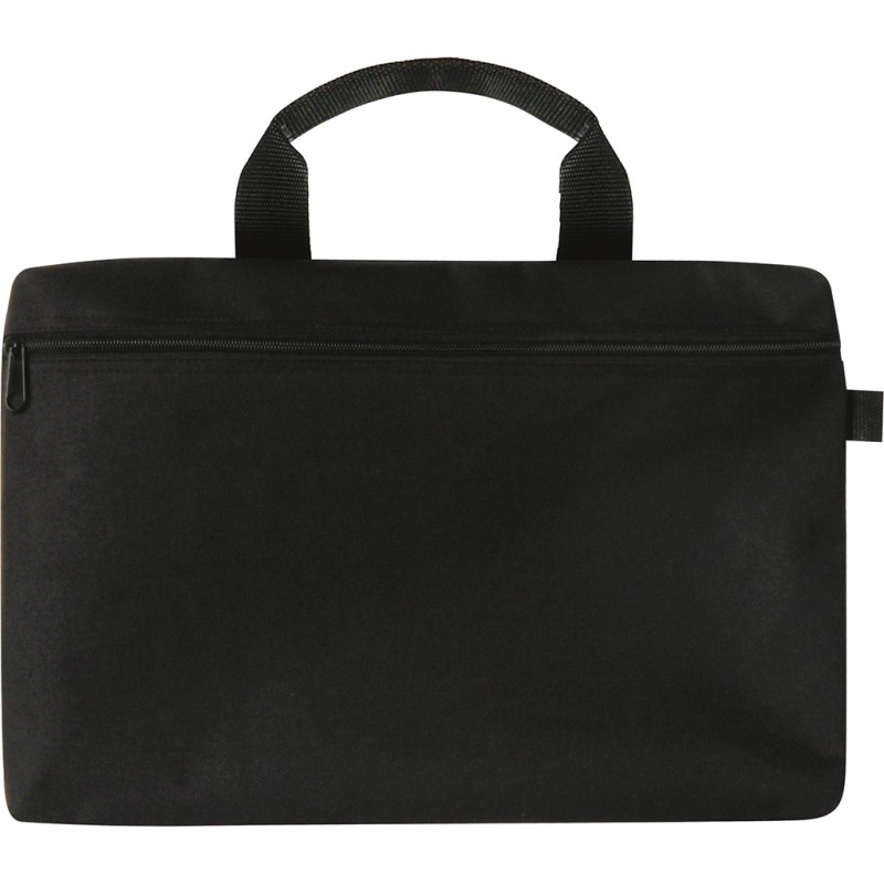 Borsa portadocumenti in poliestere nera personalizzata Q24503N