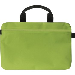 Borsa portadocumenti in poliestere verde acido personalizzata Q24503VA