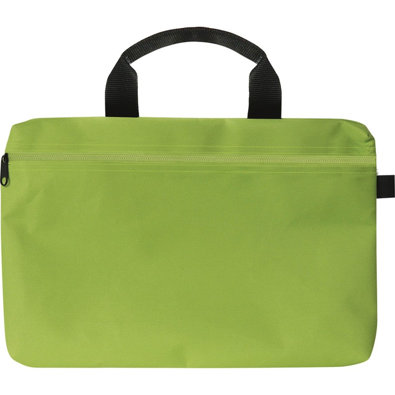 Borsa portadocumenti in poliestere verde acido personalizzata Q24503VA