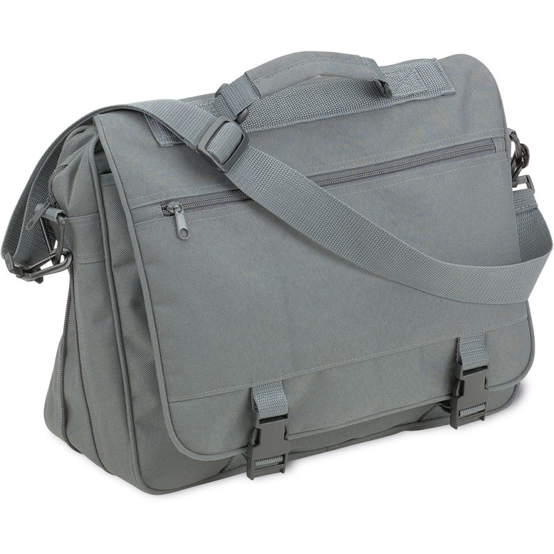 Borsa portadocumenti in poliestere grigia personalizzata Q24504GR