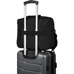 Borsa tracolla porta computer in rpet nera personalizzata Q24533N Borsa tracolla porta computer in rpet nera personalizzata Q24533N