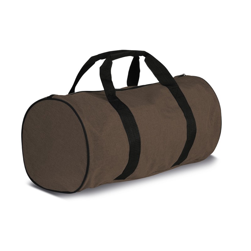 Borsa sportiva in poliestere marrone personalizzata Q24706M