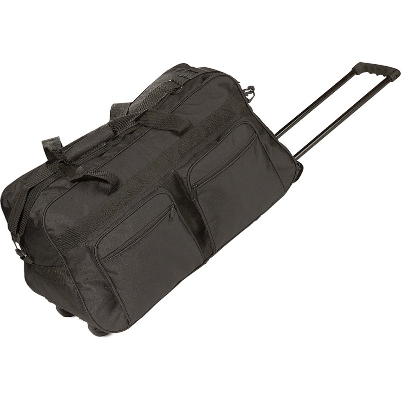 Borsa trolley in poliestere nera personalizzata Q24715N