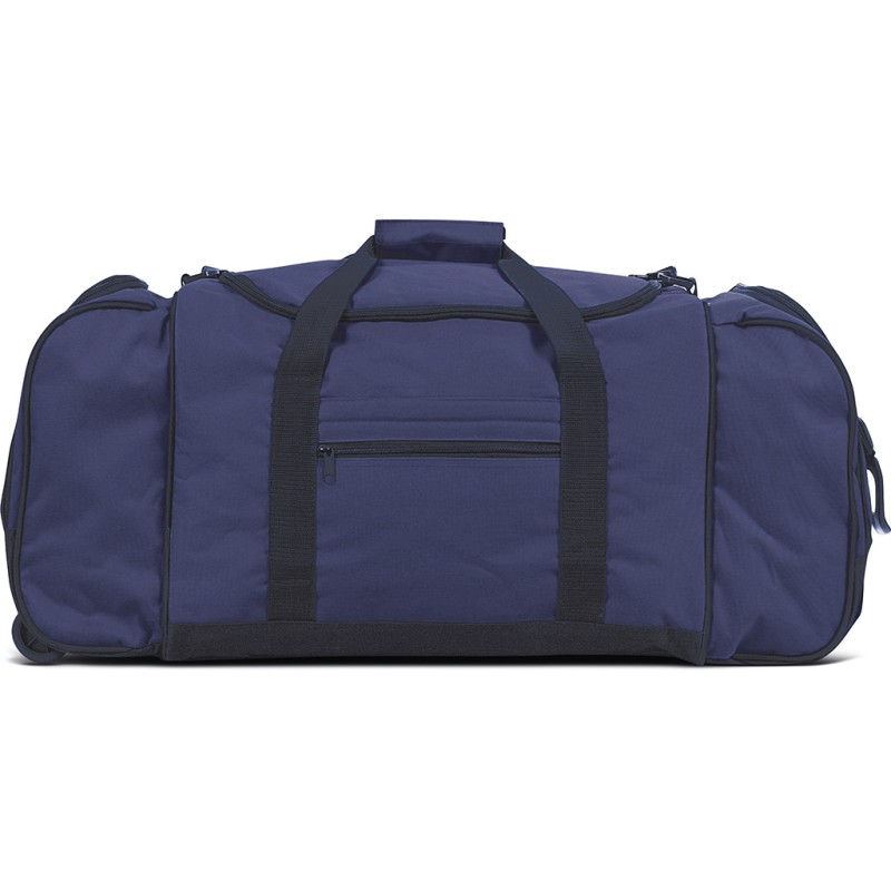 Borsa trolley da viaggio in poliestere blu navy personalizzata Q24717NY