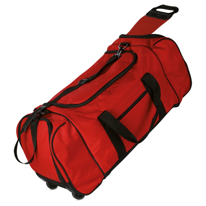 Borsa trolley da viaggio in poliestere rossa personalizzata Q24717R