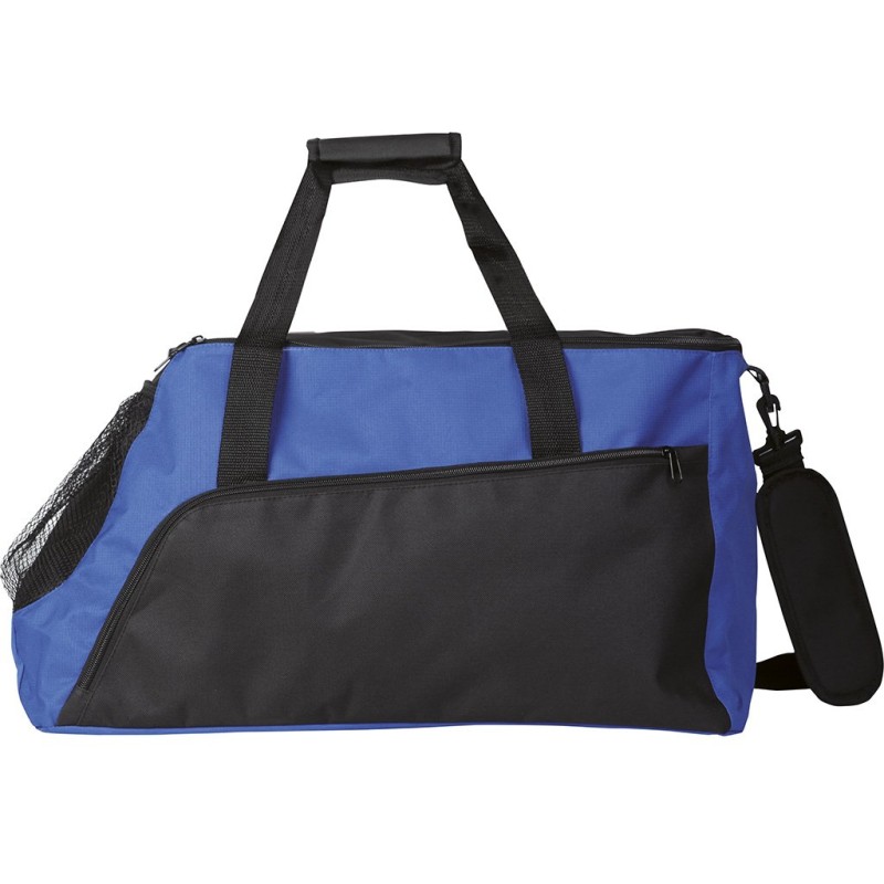Borsa sportiva in poliestere blu royal/nero personalizzata Q24723BL/N