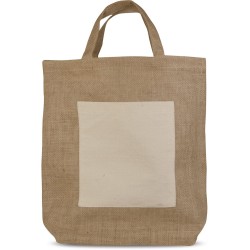 Borsa shopper in iuta e cotone personalizzata Q24861