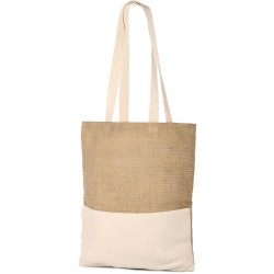Borsa shopper in iuta e cotone personalizzata Q24868
