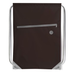 Sacca in poliestere marrone personalizzato Q24026M