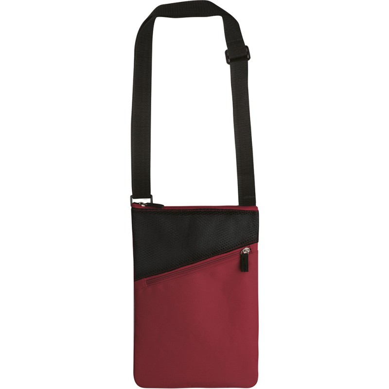 Tracolla in poliestere rosso personalizzato Q24329R