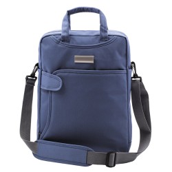 Zaino e borsa portacomputer in poliestere blu navy personalizzata Q24084NY