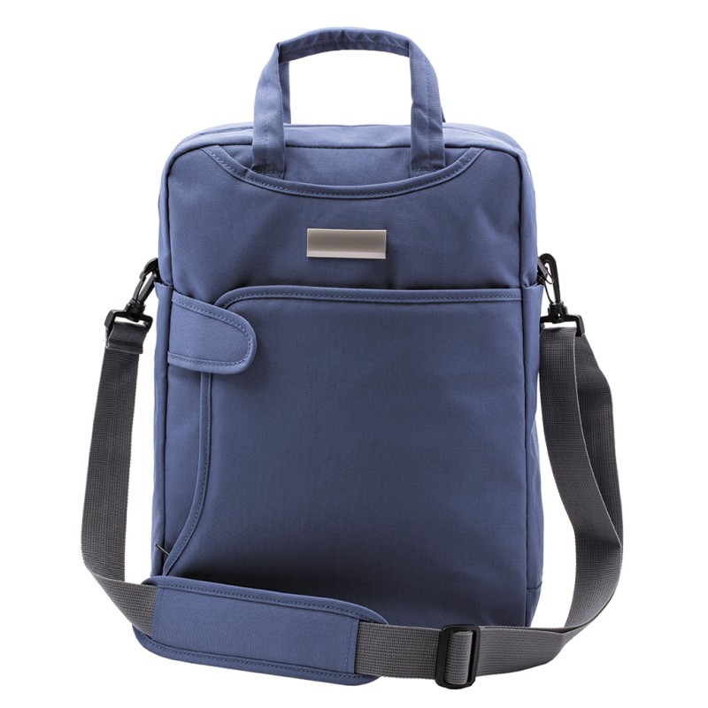 Zaino e borsa portacomputer in poliestere blu navy personalizzata Q24084NY