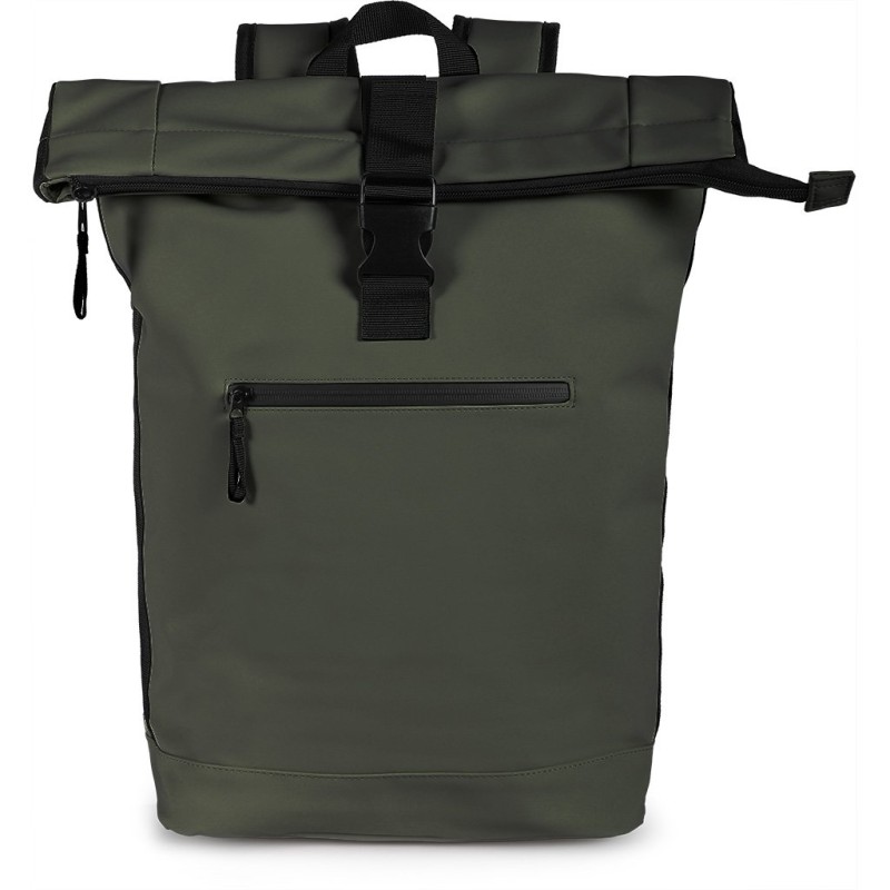 Zaino multiuso in pu soft touch verde militare personalizzato Q24347VM