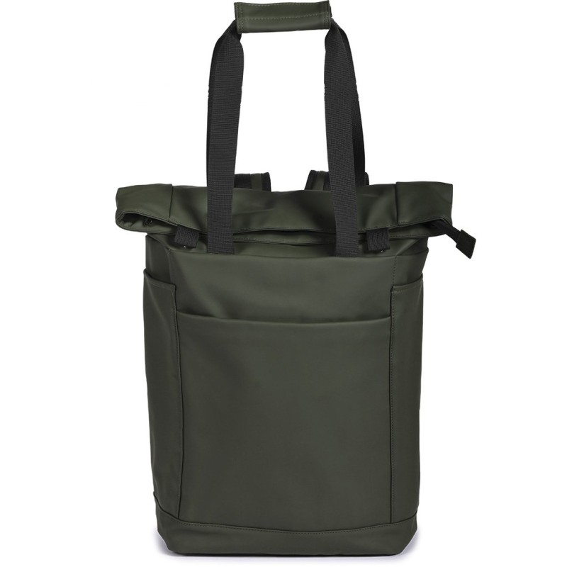 Zaino multiuso in pvc soft touch verde militare personalizzato Q24344VM