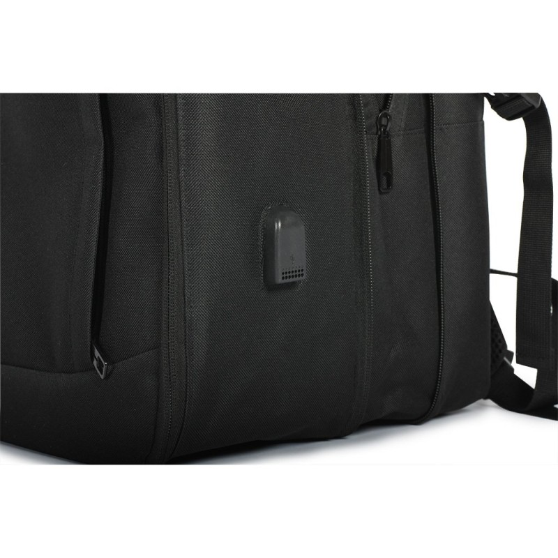 Zaino portacomputer da cabina aereo in poliestere nero personalizzato Q24345N