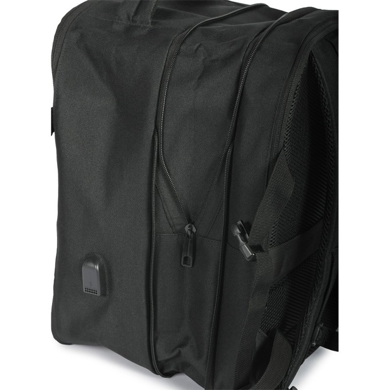 Zaino portacomputer da cabina aereo in poliestere nero personalizzato Q24345N