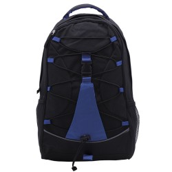 Zaino trekking in poliestere nero/blu royal personalizzato Q24082N/BL
