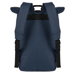 Zaino urban arrotolabile in poliestere blu navy personalizzato Q24378NY