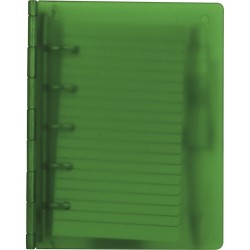 Blocchetto per appunti in carta e plastica trasparente/verde personalizzato S26461TR/V