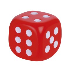 Dado antistress in pu rosso personalizzato S26237R