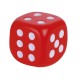 Dado antistress in pu rosso personalizzato S26237R