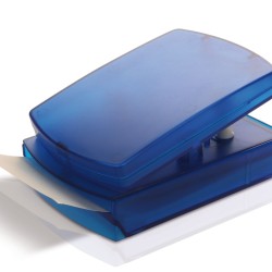 Dispenser per fogli appunti trasparente/blu royal personalizzato S26454TR/BL