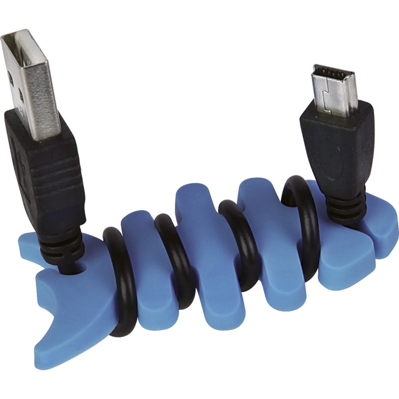 Lisca avvolgicavo in silicone blu sky personalizzato S26024SK