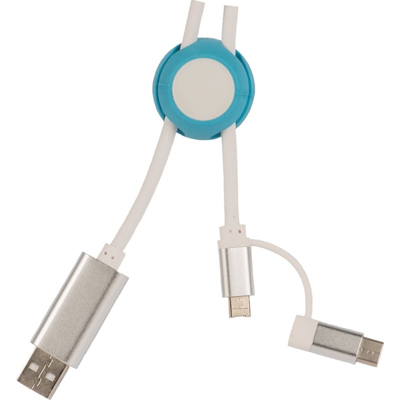 Passante per cavetti in silicone e plastica blu sky personalizzato S26033SK
