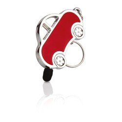 Portachiavi con touch screen in plastica e metallo rosso personalizzato S26005R